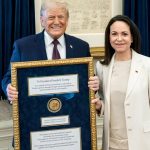 Venezuela’s opposition leader gives her Nobel Peace Prize medal to Donald Trump